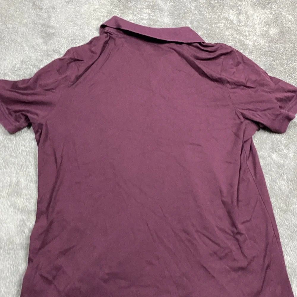 Banana Republic Luxury Touch Polo Mens Tall XL Burgundy Buttons Short Sleeve